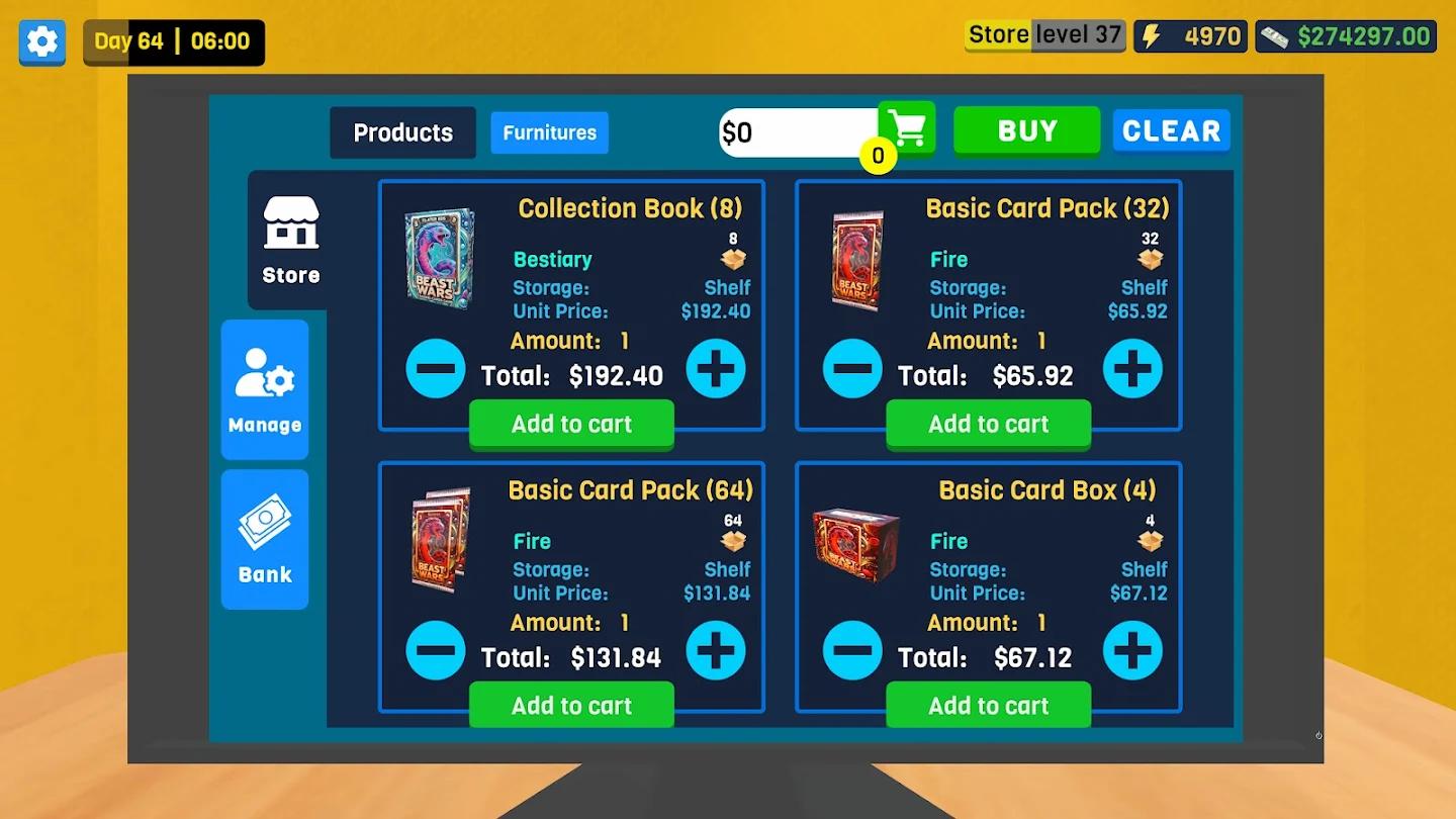 TCG卡牌商店模拟器内置菜单版