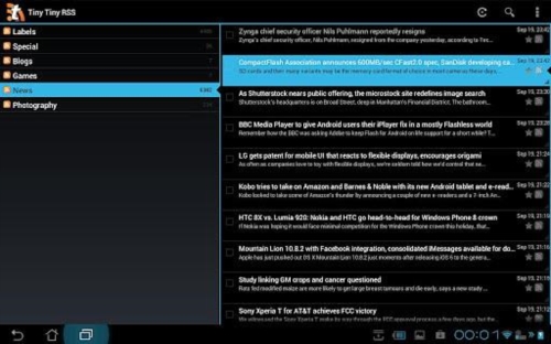 Tiny Tiny RSS app