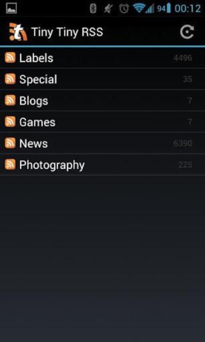 Tiny Tiny RSS app
