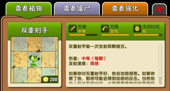 豌豆射手、雙重、三線