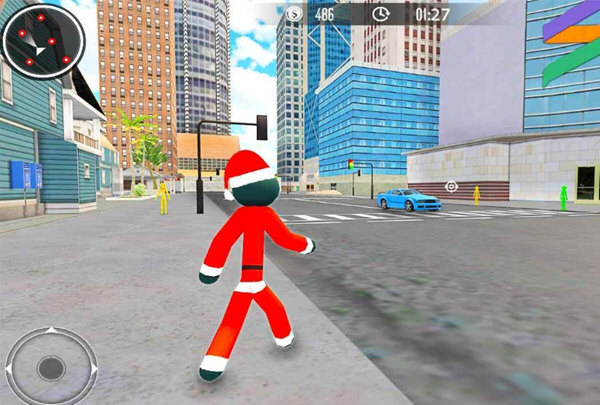 圣诞老人火柴人绳索英雄无限金币无限钻石